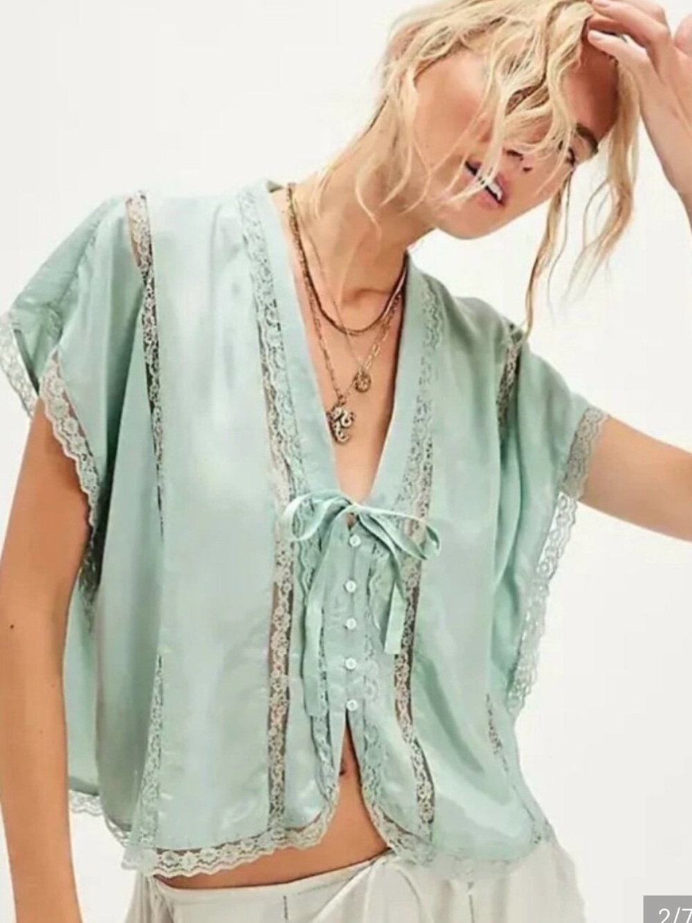 Free People- Marigold Shine Lace Top